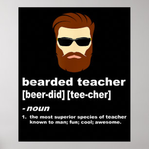Grappige Baard Leraar Waardering Gift Poster