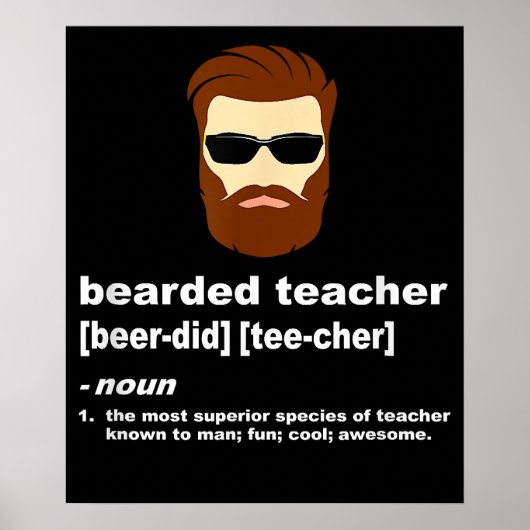 Grappige Baard Leraar Waardering Gift Poster (Voorkant)