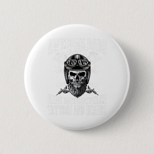 Grappige baard Shirt Geweldige vader baard Tattoos Ronde Button 5,7 Cm (Voorkant)