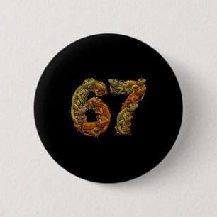 Grappige Baardagaam 6 7 Meme Zes Zeven Baardzilla Ronde Button 5,7 Cm