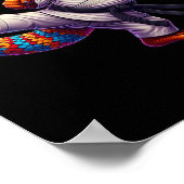 Grappige baardagaam High Kick Karate Samurai Ninj Poster (Hoek)
