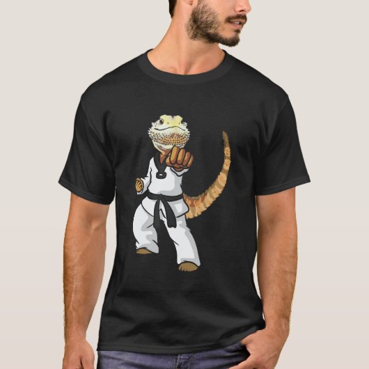 Grappige Baardagaam Karate Samurai Ninja Hagedis R T-shirt (Voorkant)