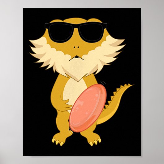 Grappige baardagaam met zonnebril die disc speelt poster (Voorkant)