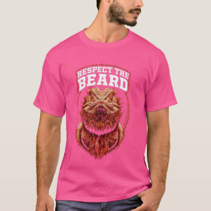 Grappige baardagaam respecteer de baard en hagedis t-shirt