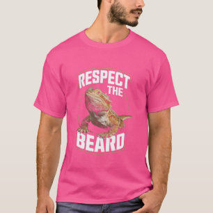 Grappige baardagaam respecteer de baard en hagedis t-shirt
