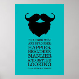 Grappige Baardige Mannen Quote Poster