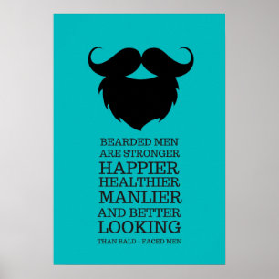 Grappige Baardige Mannen Quote Poster