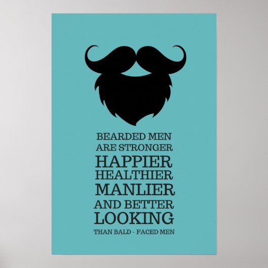 Grappige Baardige Mannen Quote Poster (Voorkant)