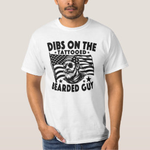 Grappige Baardige Tatuëerder Koppel Matching T-shirt