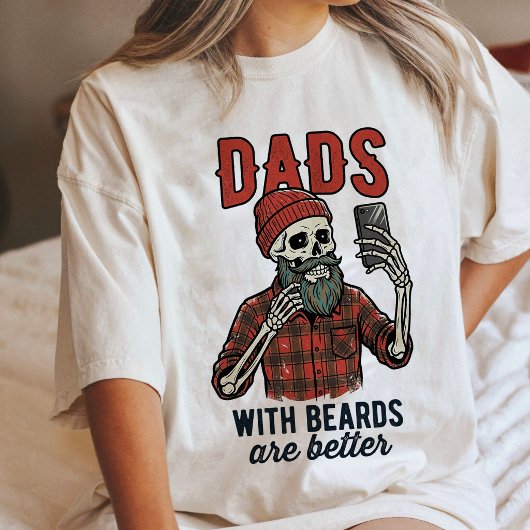 Grappige Baardige Vader Skelet Selfie Plaid Overhe Tri-Blend Shirt