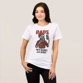 Grappige Baardige Vader Skelet Selfie Plaid Overhe Tri-Blend Shirt (Voorkant volledig)
