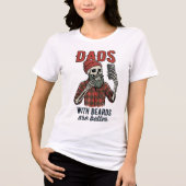 Grappige Baardige Vader Skelet Selfie Plaid Overhe Tri-Blend Shirt (Voorkant)
