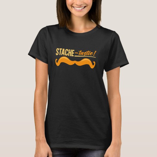 Grappige baardstache snor t-shirt (Voorkant)