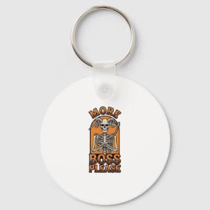 Grappige Baas Skelet Vintage Halloween T-shirt_1 Sleutelhanger