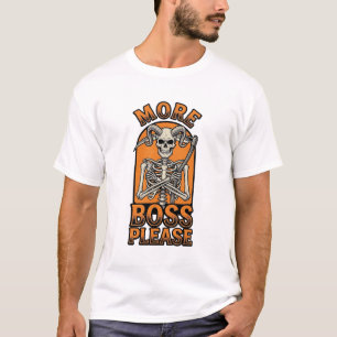 Grappige Baas Skelet Vintage Halloween T-shirt_1 T-shirt