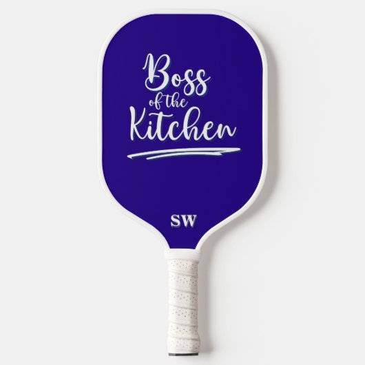 Grappige baas van de keuken Blauw Wit Elegant Pickleball Paddle (Voorkant)