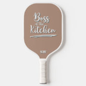 Grappige baas van de keuken kaki wit elegante pickleball paddle (Voorkant)