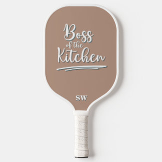 Grappige baas van de keuken kaki wit elegante pickleball paddle