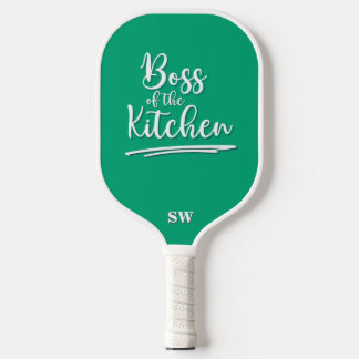 Grappige baas van de keuken Mint Groen Wit Elegant Pickleball Paddle