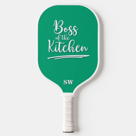 Grappige baas van de keuken Mint Groen Wit Elegant Pickleball Paddle (Voorkant)