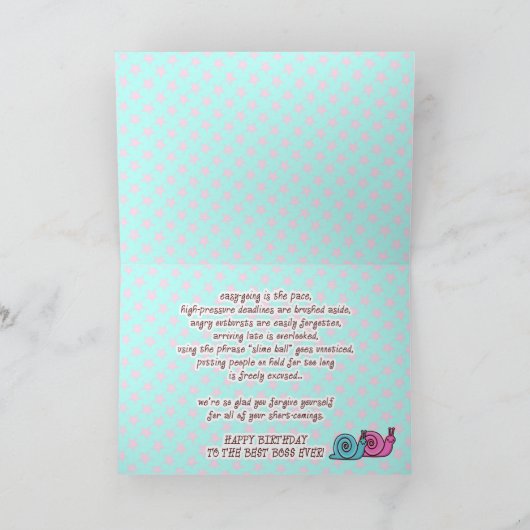 GRAPPIGE BAAS VERJAARDAG SPEEDO & SPAGO KAART (Binnen)