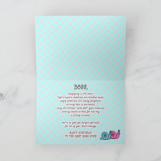 GRAPPIGE BAAS VERJAARDAG SPEEDO & SPAGO KAART (Binnen)