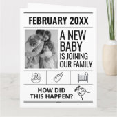 Grappige Baby-aankondiging Holy Duck-krant Kaart (Achterkant)