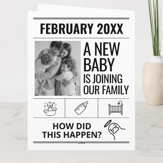 Grappige Baby-aankondiging Holy Duck-krant Kaart (Achterkant)