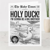 Grappige Baby-aankondiging Holy Duck-krant Kaart (Voorkant)
