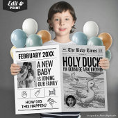 Grappige Baby-aankondiging Holy Duck-krant Kaart