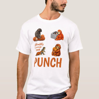 Grappige baby aap slaat grappige primaat humor t-shirt