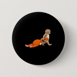 Grappige baby aap slaat schattig dier mannen vrouw ronde button 5,7 cm