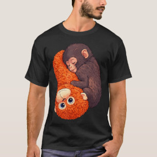 Grappige baby aap slaat schattig dier mannen vrouw t-shirt