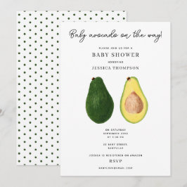 Grappige Baby Avocado op de Weg Baby shower Kaart