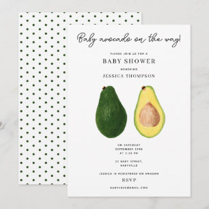 Grappige Baby Avocado op de Weg Baby shower Kaart
