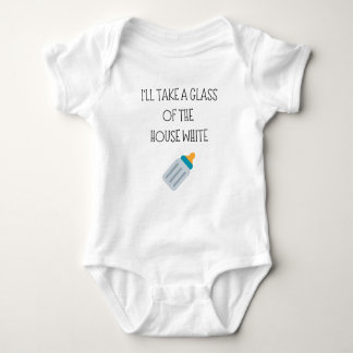 Grappige Baby Bodysuit Glas van het Huis Wit