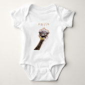 Grappige Baby Bodysuit met Speelse struisvogel - S (Voorkant)