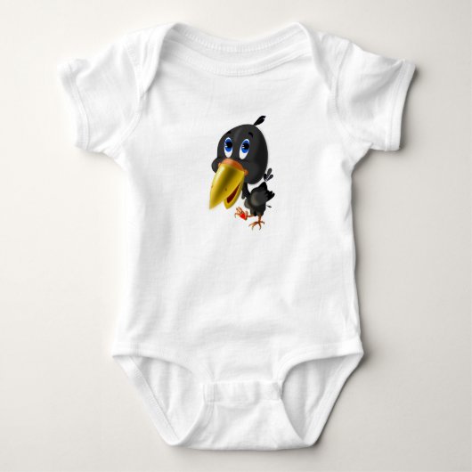 Grappige Baby Bodysuit Vogel met Hartgeschenk (Voorkant)
