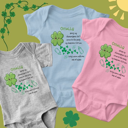 Grappige baby citaat groene klaver St. Patrick Romper