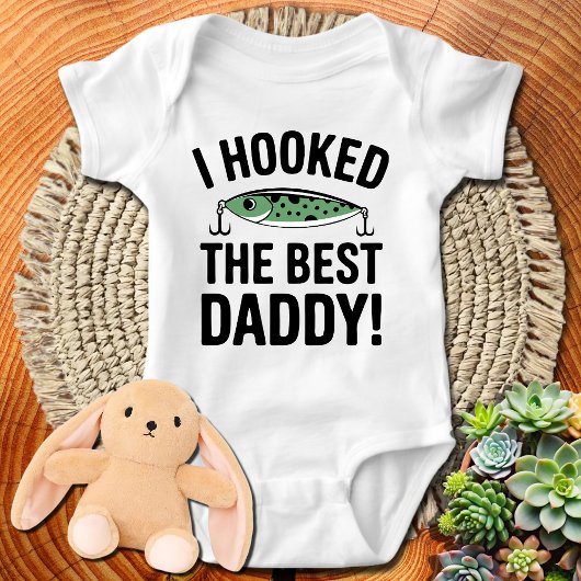 Grappige baby die vist I heb de beste papa gevange Romper