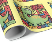Grappige Baby Dinosaurus Baby Gift Wrap Cadeaupapier (Rol Hoek)
