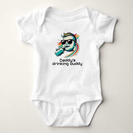 Grappige baby drink maatje humor romper (Voorkant)