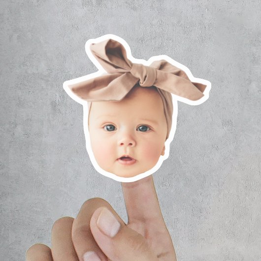 Grappige Baby Face uitgesneden aangepaste foto Sticker