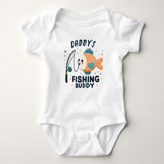Grappige Baby Fish | Papa's Gevist Buddy Baby Romper (Voorkant)