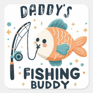 Grappige Baby Fish   Papa's Gevist Buddy Baby Vierkante Sticker