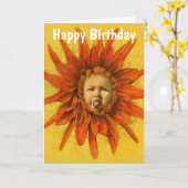 Grappige Baby Flower Verjaardag Kaart (Gele Bloem)