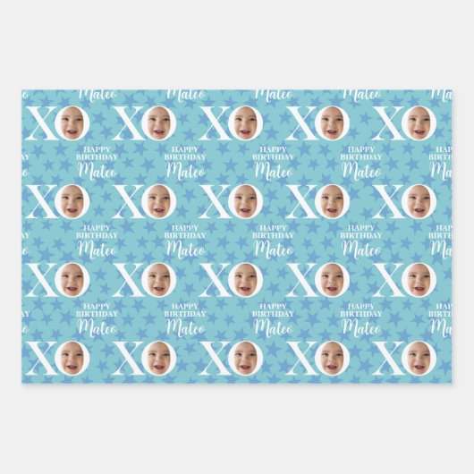 Grappige Baby fotocollage gepersonaliseerd Inpakpapier Vel (Voorkant)