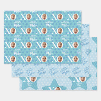 Grappige Baby fotocollage gepersonaliseerd Inpakpapier Vel