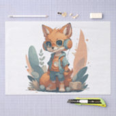Grappige baby fox hoofdtelefoon tissuepapier (Craft)