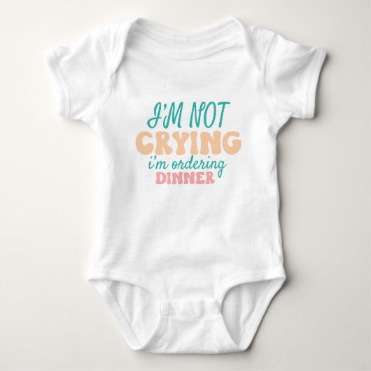 Grappige Baby Gezegde Dinner Order Romper (Voorkant)